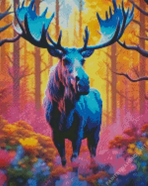 Blue Moose Diamond Painting