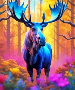 Blue Moose Diamond Painting