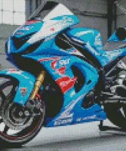 Blue Motorbike Diamond Painting