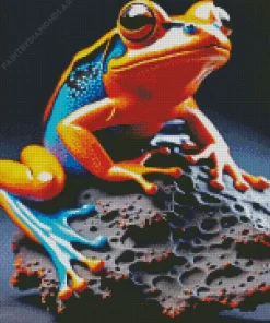 Blue Orange Frog Diamond Painting