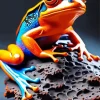 Blue Orange Frog Diamond Painting