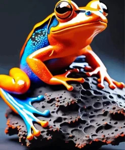 Blue Orange Frog Diamond Painting