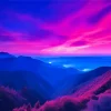 Blue Pink And Purple Sunset Diamond Painting