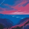 Blue Pink And Purple Sunset Diamond Painting