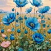 Blue Poppies Diamond Painting