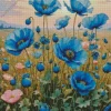 Blue Poppies Diamond Painting