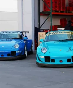 Blue RWB Porsche Cars Diamond Painting