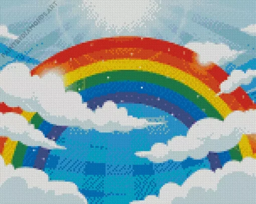 Blue Sky Rainbow Diamond Painting