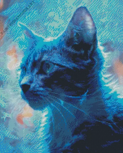 Blue Smoke Cat Diamond Painting