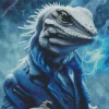 Blue Smoke Lizard Diamond Painting