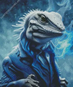 Blue Smoke Lizard Diamond Painting