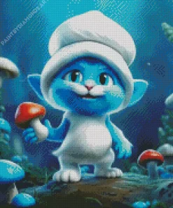 Blue Smurf Cat Diamond Painting