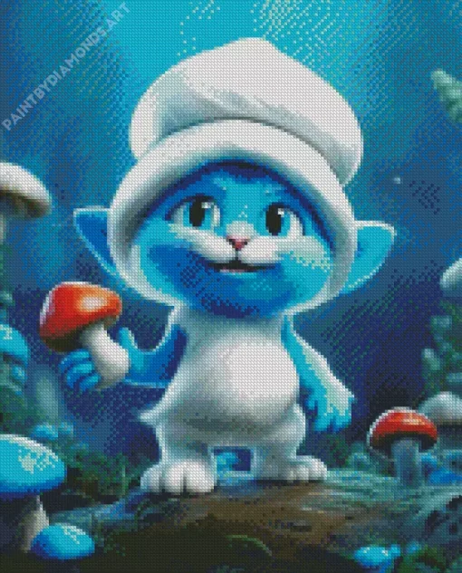 Blue Smurf Cat Diamond Painting