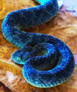 Blue Spiny Bush Viper Diamond Painting