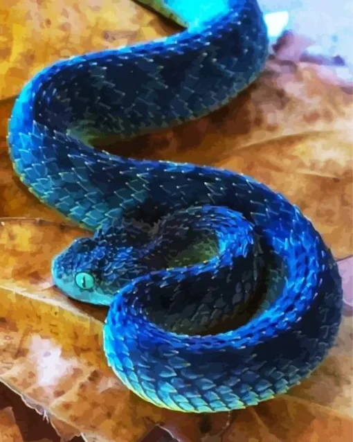 Blue Spiny Bush Viper Diamond Painting