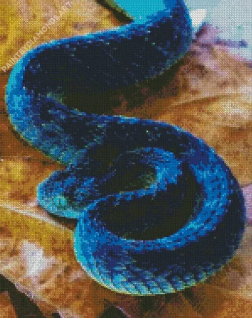 Blue Spiny Bush Viper Diamond Painting