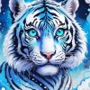 Blue Splatter Tiger Diamond Painting