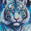 Blue Splatter Tiger Diamond Painting