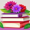 Books With Flowers Diamond Painting