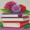 Books With Flowers Diamond Painting