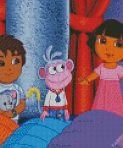 Boots Dora And Diego Diamond Painting