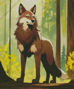 Brown Wolf Diamond Painting