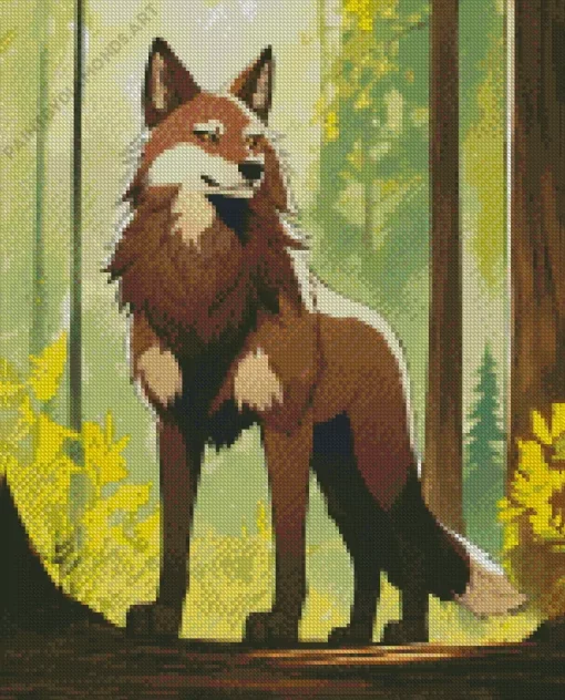 Brown Wolf Diamond Painting