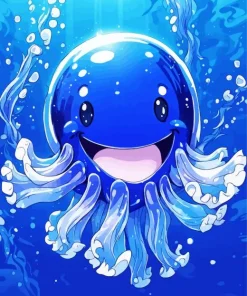 Cartoon Blue Jellyfish Diamond Painting