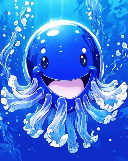 Cartoon Blue Jellyfish Diamond Painting