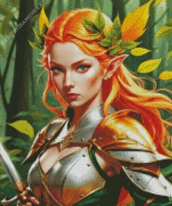 Elf Female Warrior Diamond Painting