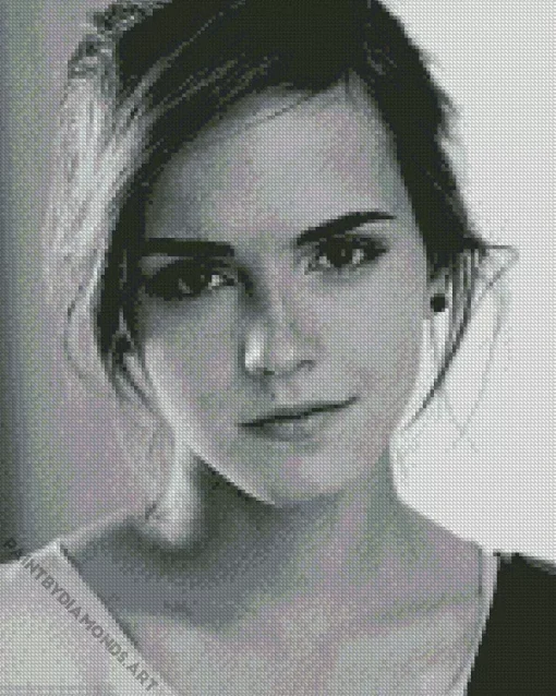 Emma Watson Black And White Diamond Painting