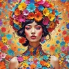 Flower In Head Art Diamond Painting