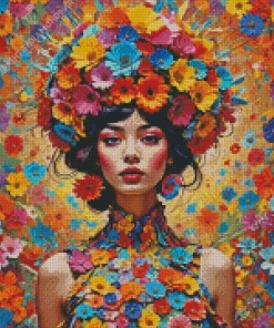 Flower In Head Art Diamond Painting