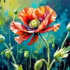 Flower Poppy Art Diamond Painting