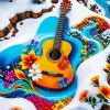 Flower Snow Guitar Diamond Painting