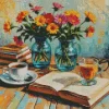 Flowers And Coffee Diamond Painting