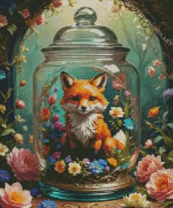 Fox And Flowers Diamond Painting