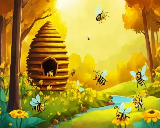 Honey Bee Hive Diamond Painting