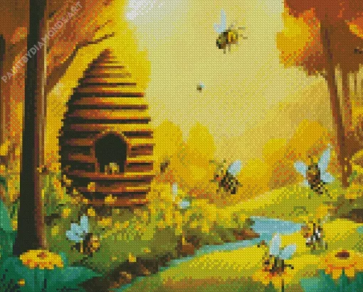 Honey Bee Hive Diamond Painting