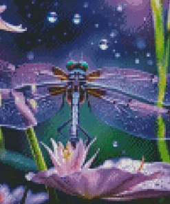 Purple Dragonfly Art Diamond Painting