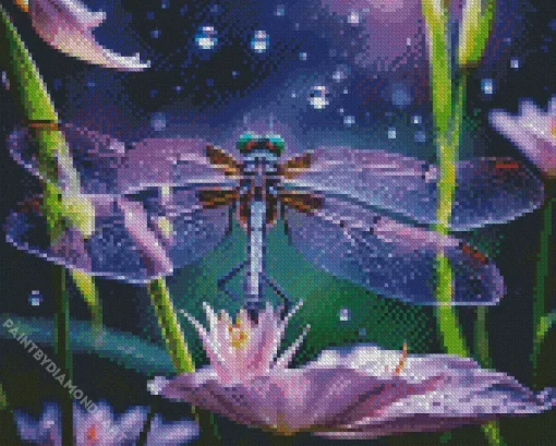 Purple Dragonfly Art Diamond Painting