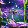 Purple Dragonfly Art Diamond Painting