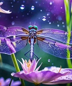 Purple Dragonfly Art Diamond Painting