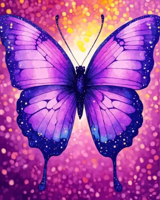 Purple Monarch Butterfly Diamond Painting