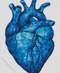 Realistic Blue Heart Diamond Painting