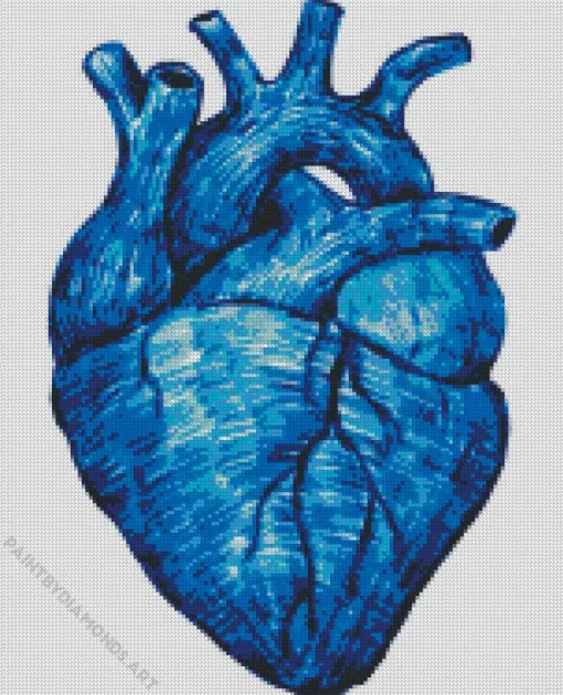 Realistic Blue Heart Diamond Painting