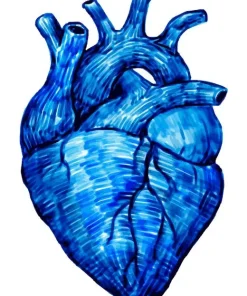 Realistic Blue Heart Diamond Painting