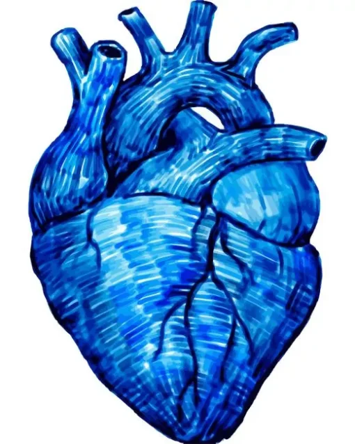 Realistic Blue Heart Diamond Painting