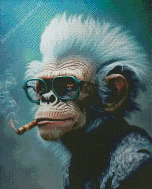 Smoking Monkey Diamond Painting