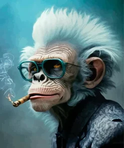 Smoking Monkey Diamond Painting